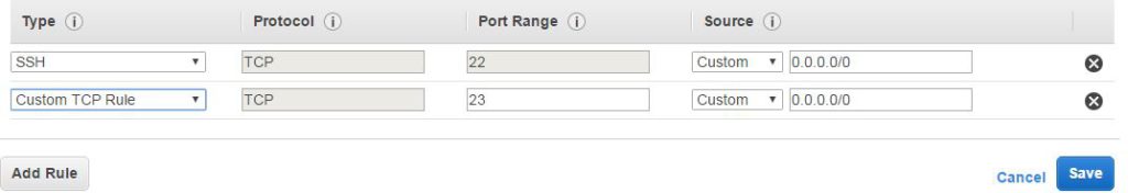 Inbound rule in SG