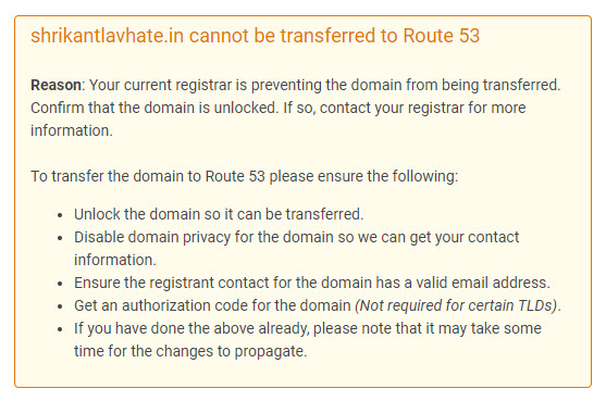 Domain transfer error