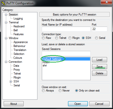 How to create log in putty session?